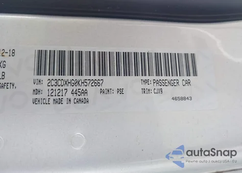 2019 Dodge Charger Gt Rwd z USA, uszkodzony, nr VIN 2C3CDXHG0KH572667